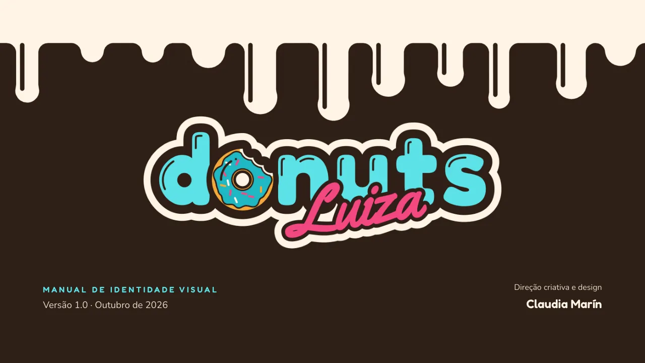 Capa do manual de identidade visual da Donuts Luiza